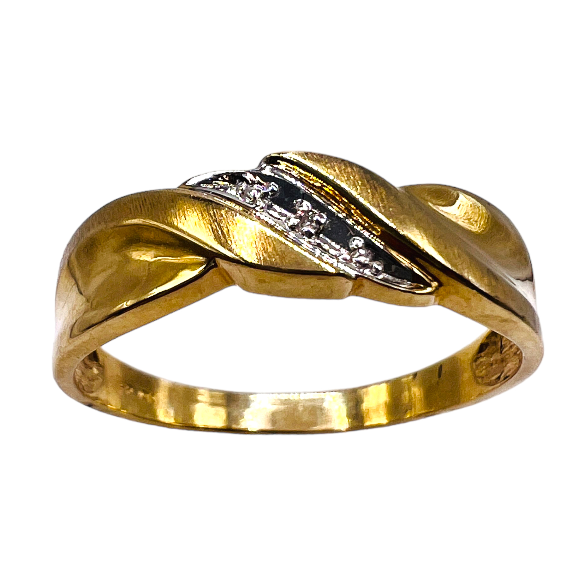 Men's Gold Three Diamond Band Ring