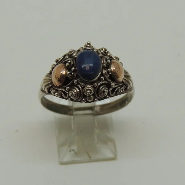 Solid Sterling Silver Genuine Lapis Ring