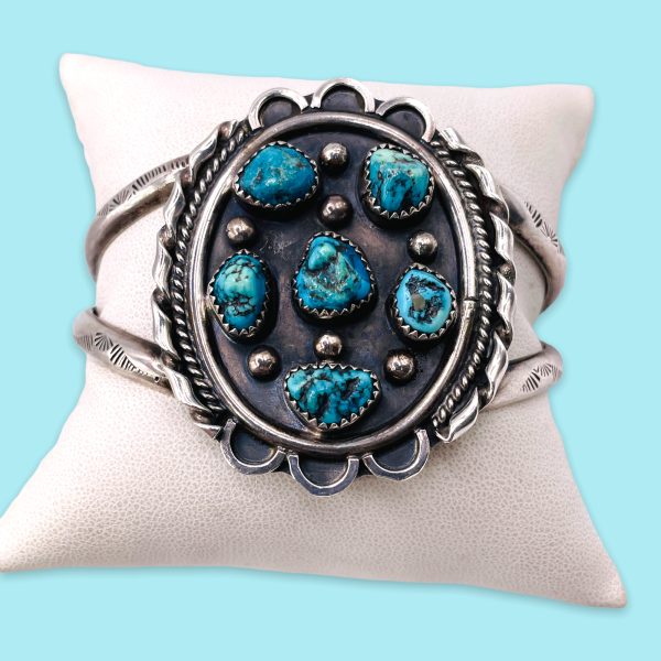 Sterling Silver South West Turquoise Rodeo Ring - Image 5