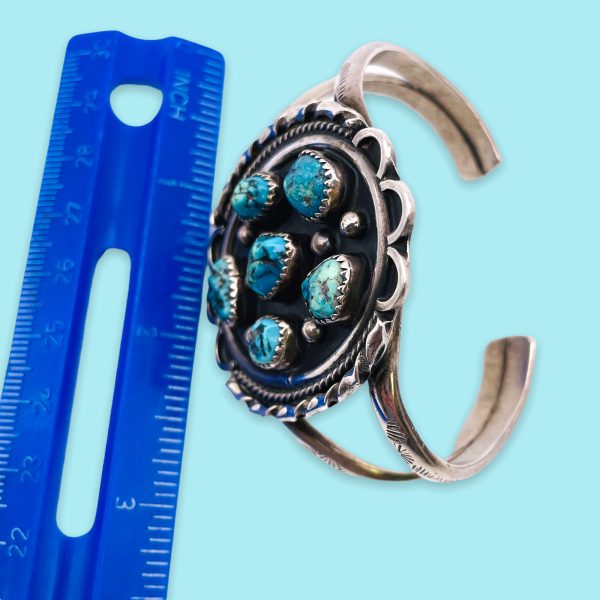 Sterling Silver South West Turquoise Rodeo Ring - Image 6