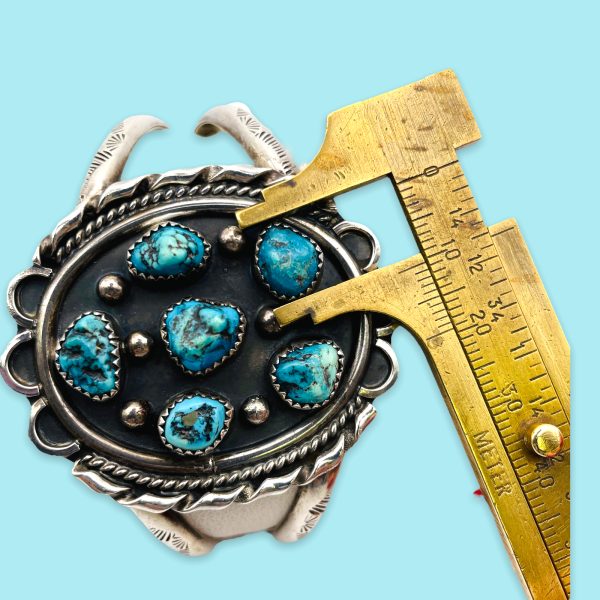 Sterling Silver South West Turquoise Rodeo Ring - Image 8