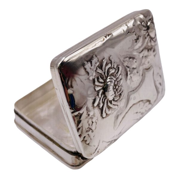 Sterling Silver Flower Design Pill Box - Image 8