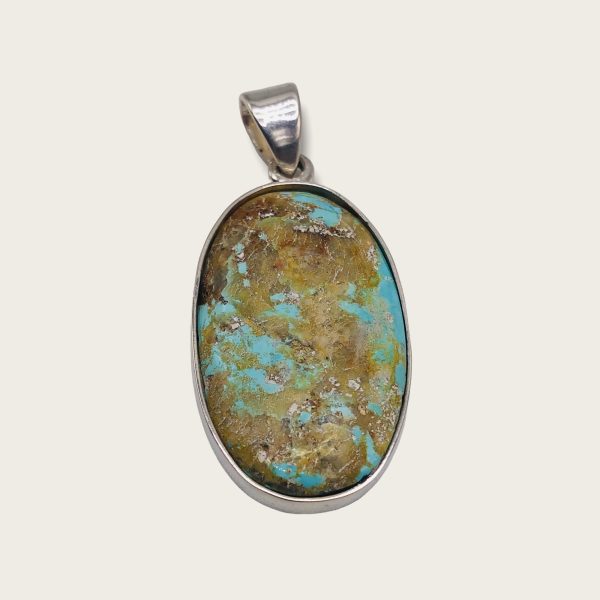 Sterling Silver Persian Turquoise Large Untreated Oval