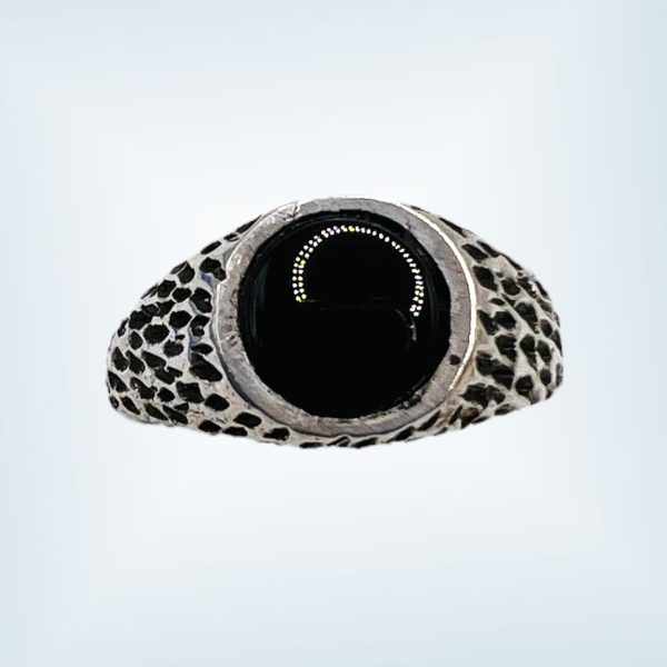 925 Sterling Silver Black Onyx Ring, Size 9.25