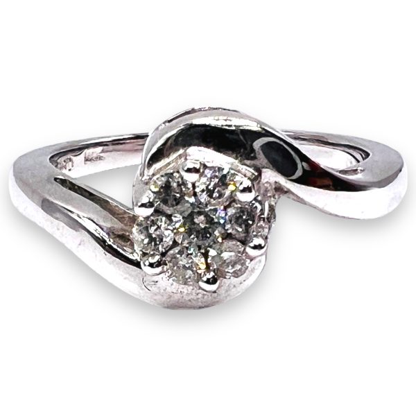 14k White Gold Diamond Cluster Ring 0.25ct SI-I - Image 14