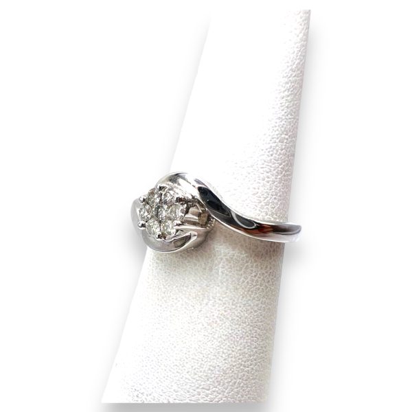 14k White Gold Diamond Cluster Ring 0.25ct SI-I - Image 11