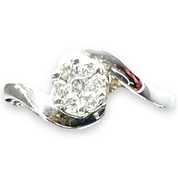 14k White Gold Diamond Cluster Ring 0.25ct SI-I - Image 10