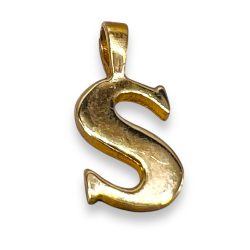 14K gold S initials pendant