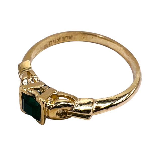 10k solid gold emerald ring, size 5