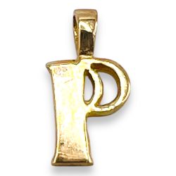 Initials P pendant in 10k solid yellow gold