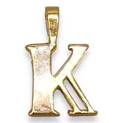 10k solid gold initial K lettering pendant