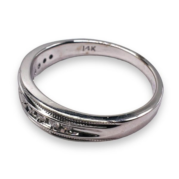 Men's Diamond Channel-set Wedding Band | 14k White Gold - Image 9