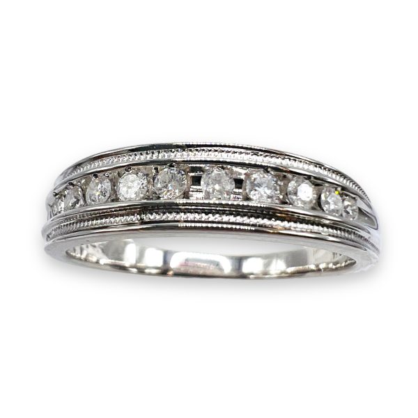 Men's Diamond Channel-set Wedding Band | 14k White Gold - Image 7