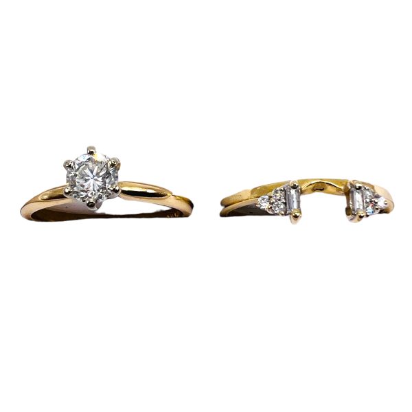 Diamond Engagement Wedding Ring Set Size 8.25 | 14k Gold - Image 2