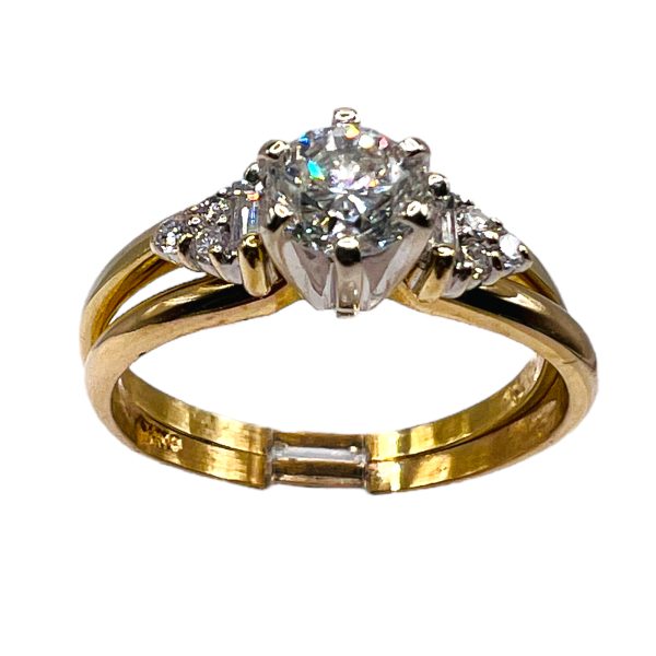 Diamond Engagement Wedding Ring Set Size 8.25 | 14k Gold - Image 3