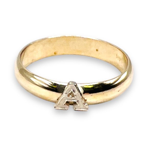 Initial Ring Letter A 14k White Gold Letter, Size 6 - Image 5