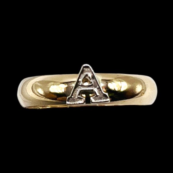 Initial Ring Letter A 14k White Gold Letter, Size 6 - Image 8