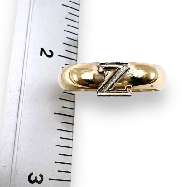 Initial Ring Z Lettering 14k White Gold, Size 5.75 - Image 6