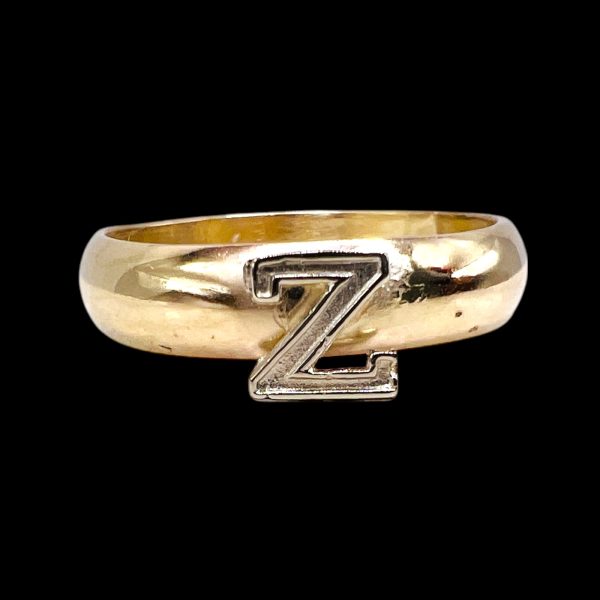 gold initial ring letter Z size 5.75