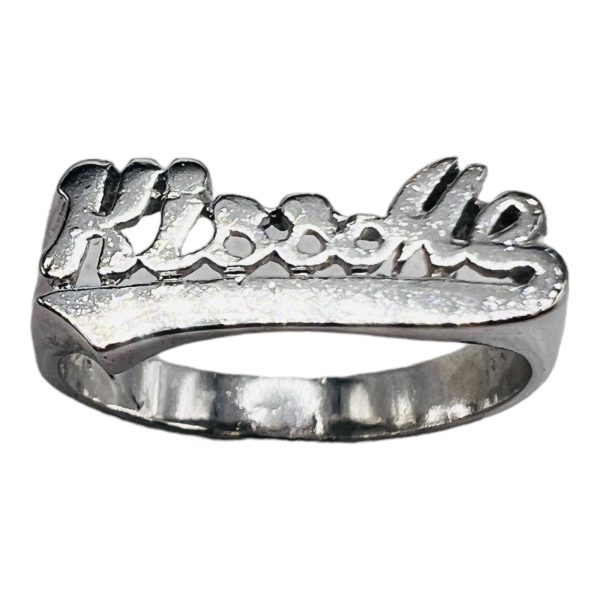 Sterling Silver Plate Word Ring "KISSME" Size 4.75 - Image 5