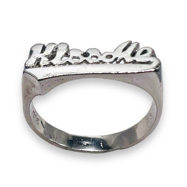 Sterling Silver Plate Word Ring "KISSME" Size 4.75 - Image 4