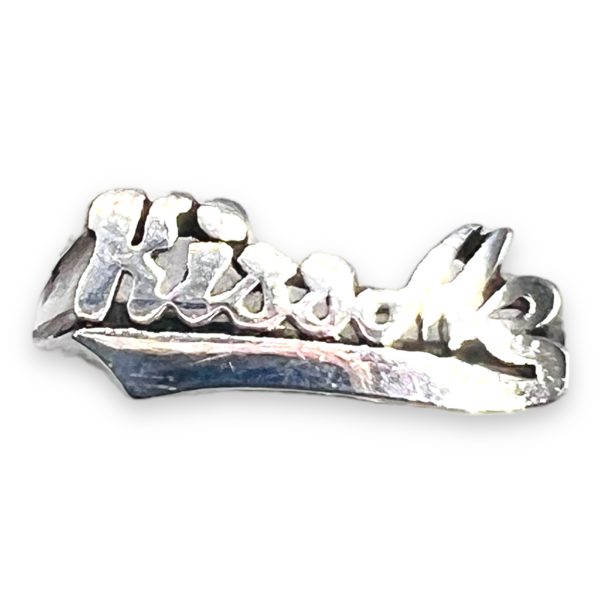 Sterling Silver Plate Word Ring "KISSME" Size 4.75 - Image 7