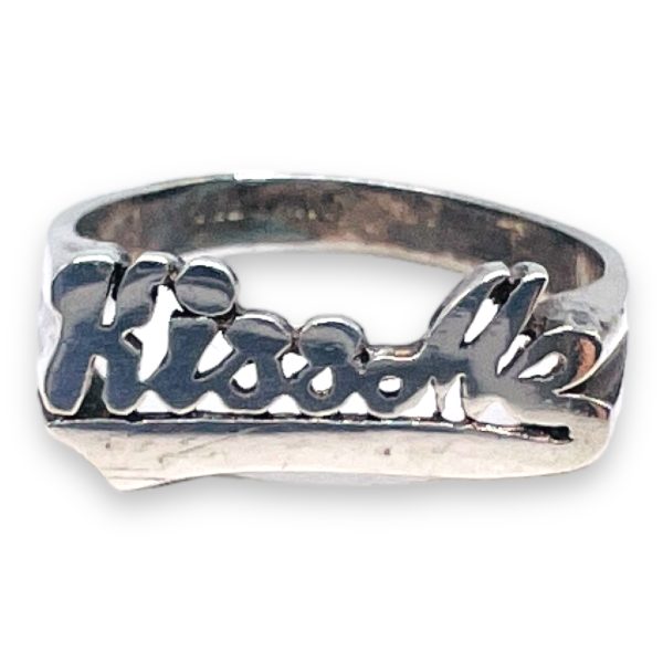 Sterling Silver Plate Word Ring "KISSME" Size 4.75