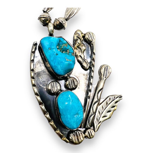 Two Stone Turquoise Nugget Pendant 925 Sterling Silver - Image 6