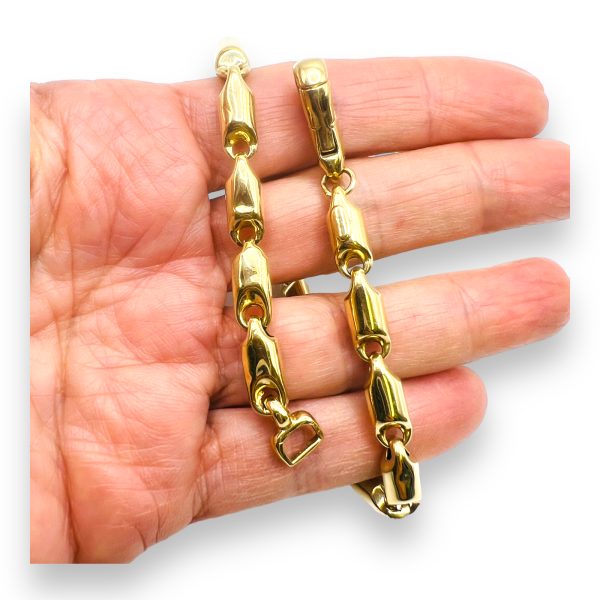 Men's 14k Solid Yellow Gold Barrel Bracelet 9.5" | pre-owned - Image 2