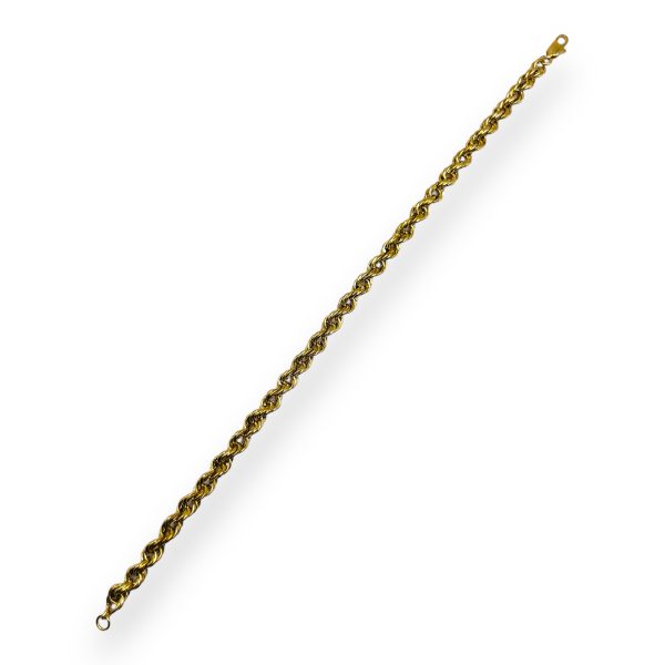 14k Solid Yellow Gold Rope Chain Bracelet 8.5" | pre-owned - Image 3