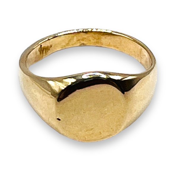 10k Real Solid Gold Baby Signet Ring Size 1 - Image 5