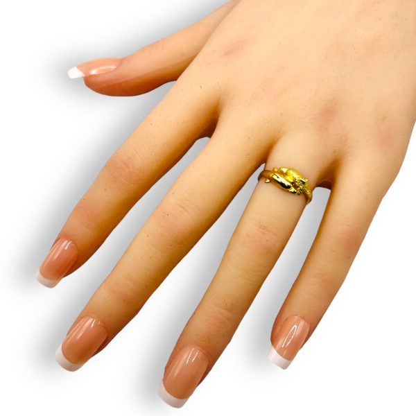 14k Solid Yellow Gold Double Dolphin Ring, Size 5 - Image 7