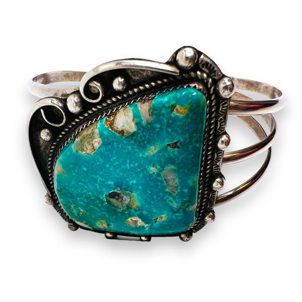 Large Turquoise Nugget Cuff Bracelet & Mineral Stones - Image 7