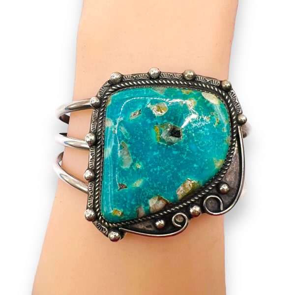 Large Turquoise Nugget Cuff Bracelet & Mineral Stones - Image 6