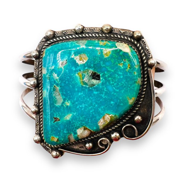 Large Turquoise Nugget Cuff Bracelet & Mineral Stones - Image 5