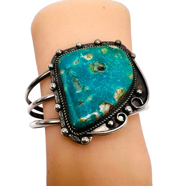 Large Turquoise Nugget Cuff Bracelet & Mineral Stones - Image 4