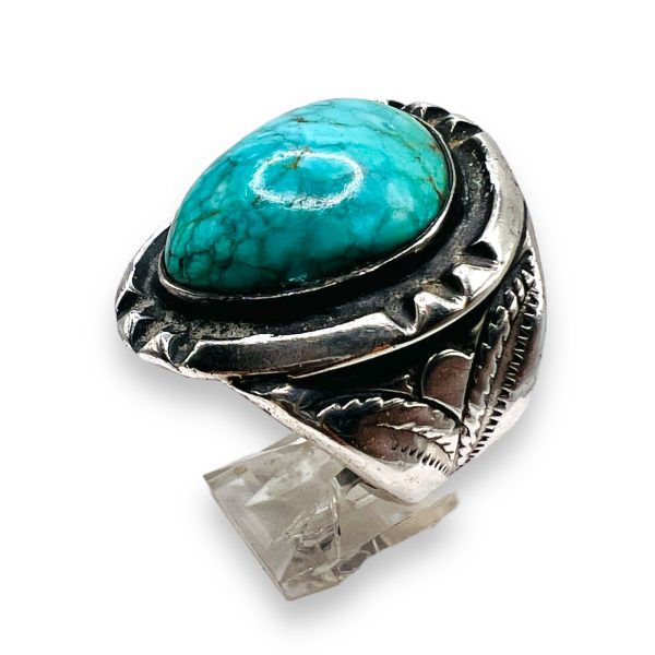 Persian Turquoise Matrix Ring 8.5 | 925 Oxidized Silver - Image 8