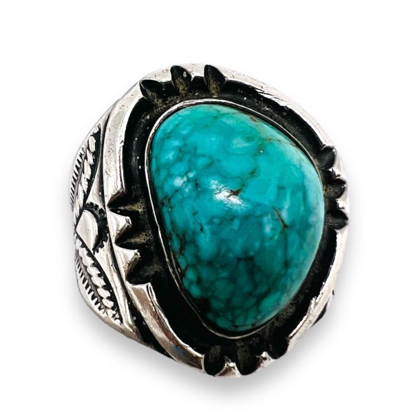 Persian Turquoise Matrix Ring 8.5 | 925 Oxidized Silver - Image 2