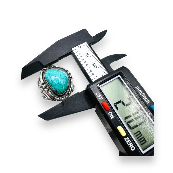 Persian Turquoise Matrix Ring 8.5 | 925 Oxidized Silver - Image 7