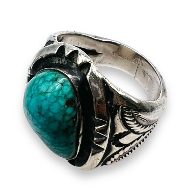 Persian Turquoise Matrix Ring 8.5 | 925 Oxidized Silver - Image 5