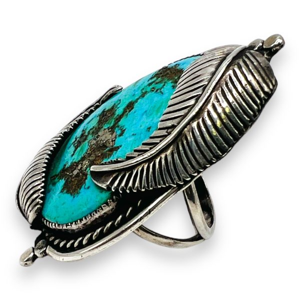 Men's Large American Turquoise Ring Size 12 | 925 Silver