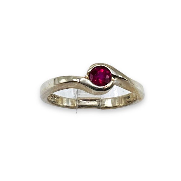 Natural Red Ruby Ring 925 Sterling Silver, Size 5.5 - Image 2