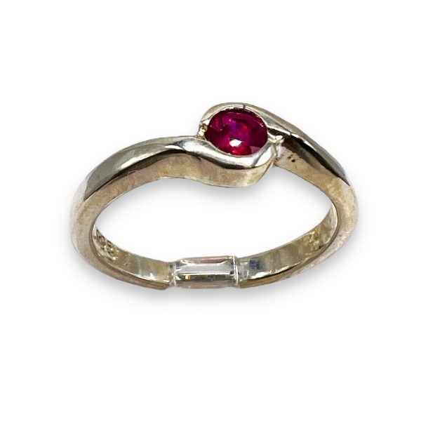 Natural Red Ruby Ring 925 Sterling Silver, Size 5.5