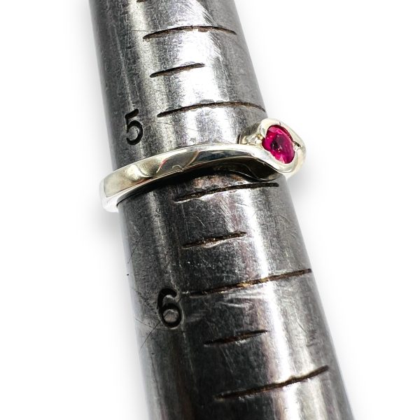 Natural Red Ruby Ring 925 Sterling Silver, Size 5.5 - Image 4