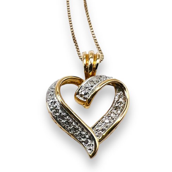 Open-Heart Diamond Necklace | Gold Plated Sterling Silver