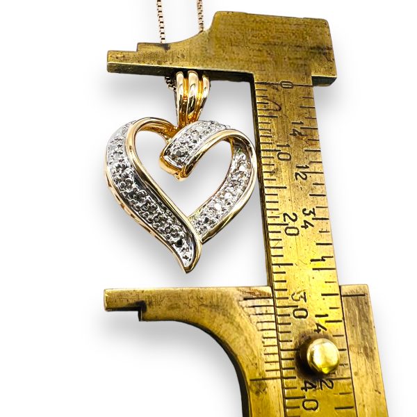 Open-Heart Diamond Necklace | Gold Plated Sterling Silver - Image 2