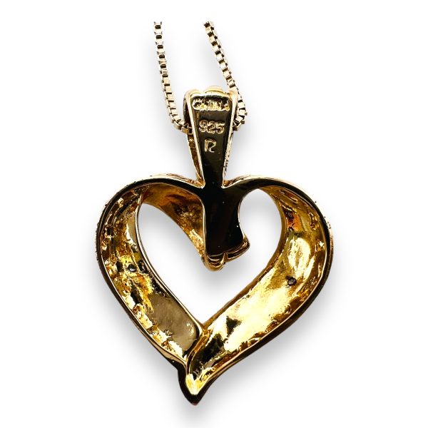 Open-Heart Diamond Necklace | Gold Plated Sterling Silver - Image 3