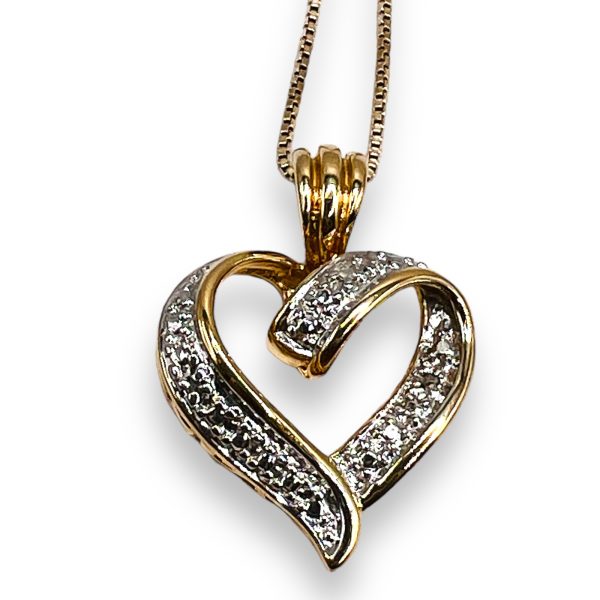 Open-Heart Diamond Necklace | Gold Plated Sterling Silver - Image 4