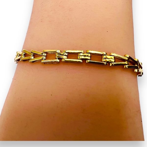 18k Solid Gold Heavy Weight Chain Link Bracelet | Pre-owned - Image 4