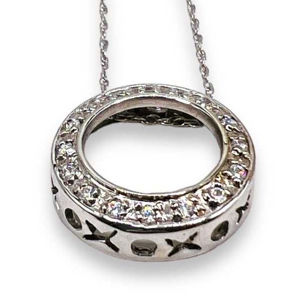 Circle of Life Diamond Pendant Necklace 14k White Gold - Image 3